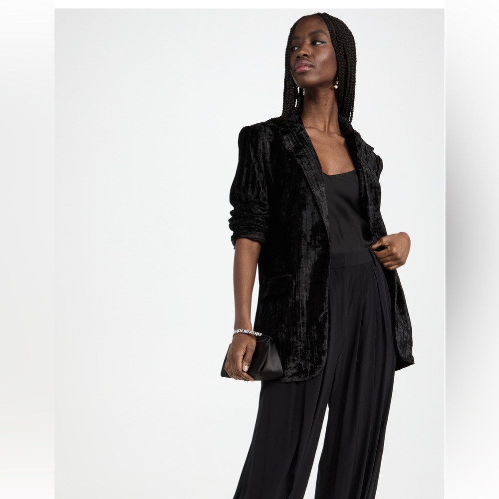 Endless Rose pleated velvet blazer